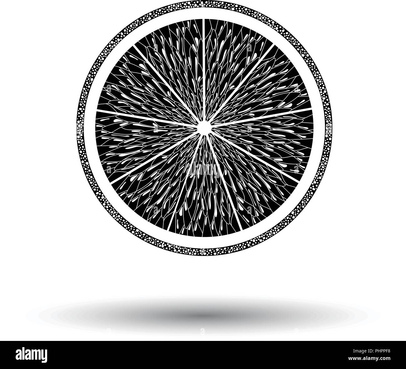 Icon of Orange. White background with shadow design. Vector ...