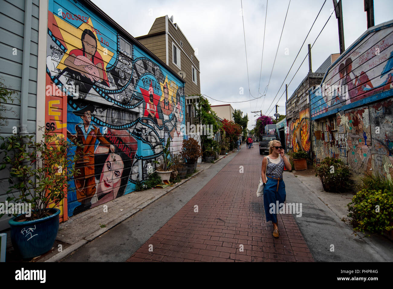 Balmy Alley, a street located in the Mission District in San Francisco