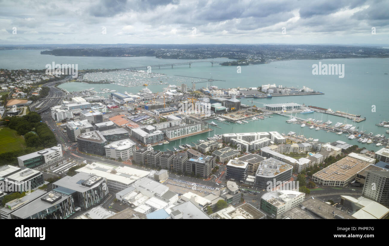 view to the Auckland harbour New Zealand Stock Photo