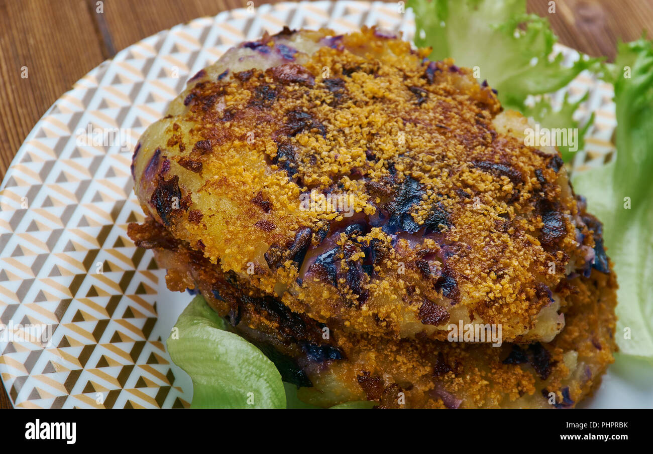 Potato Red Cabbage Tikki Stock Photo Alamy