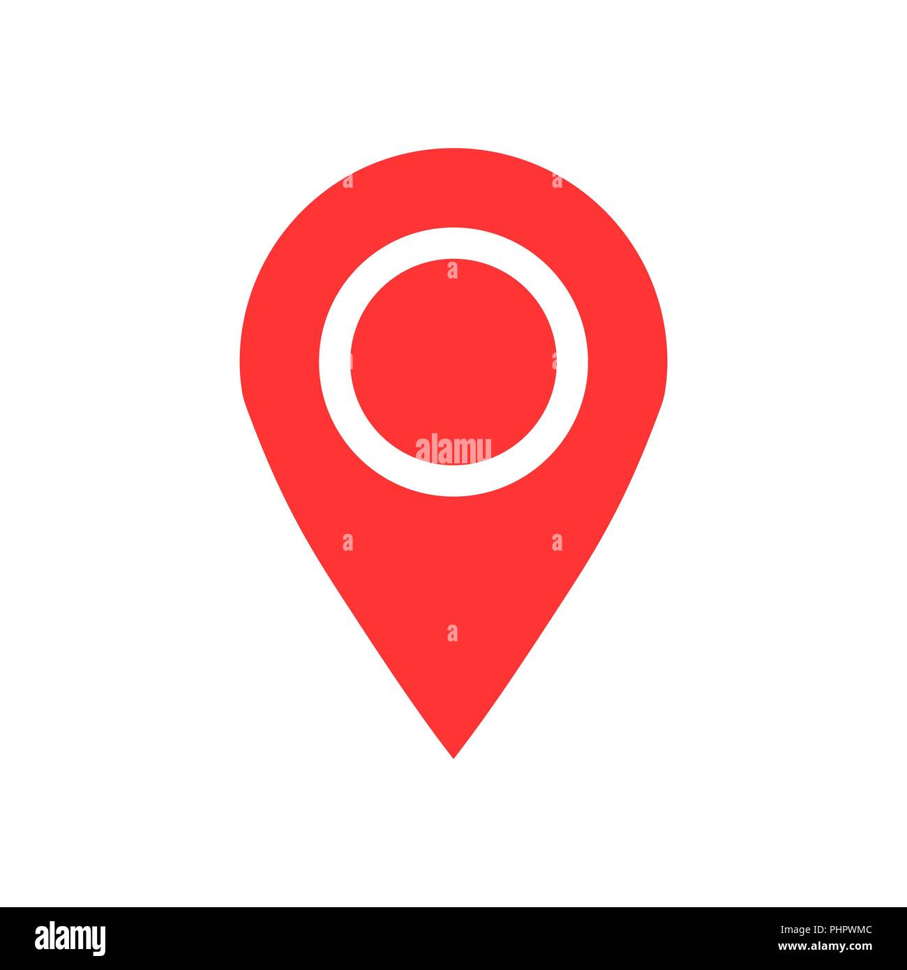 Pin map icon in flat style. Gps navigation vector illustration on white ...