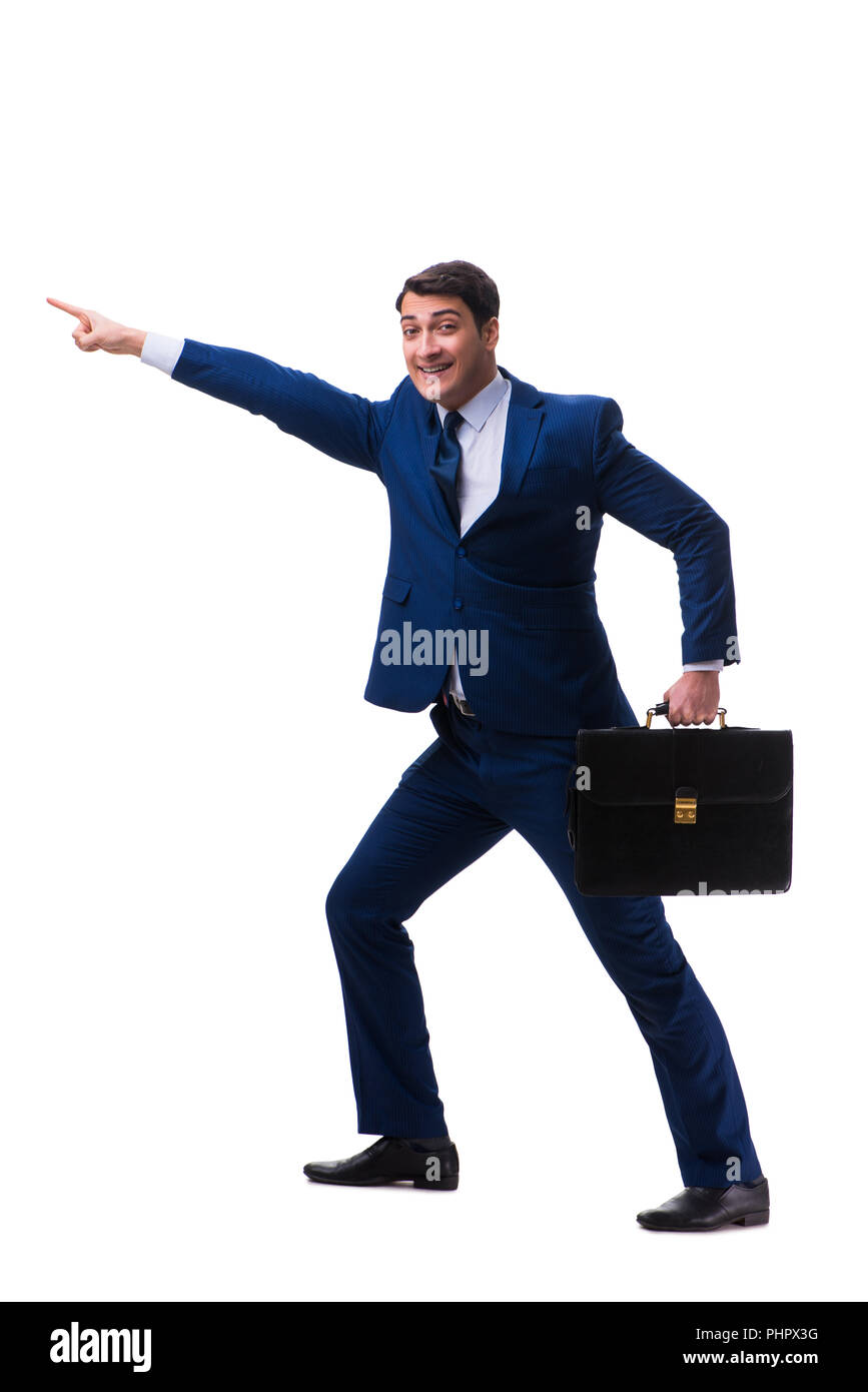 Businessman isolated on white background Stock Photo - Alamy
