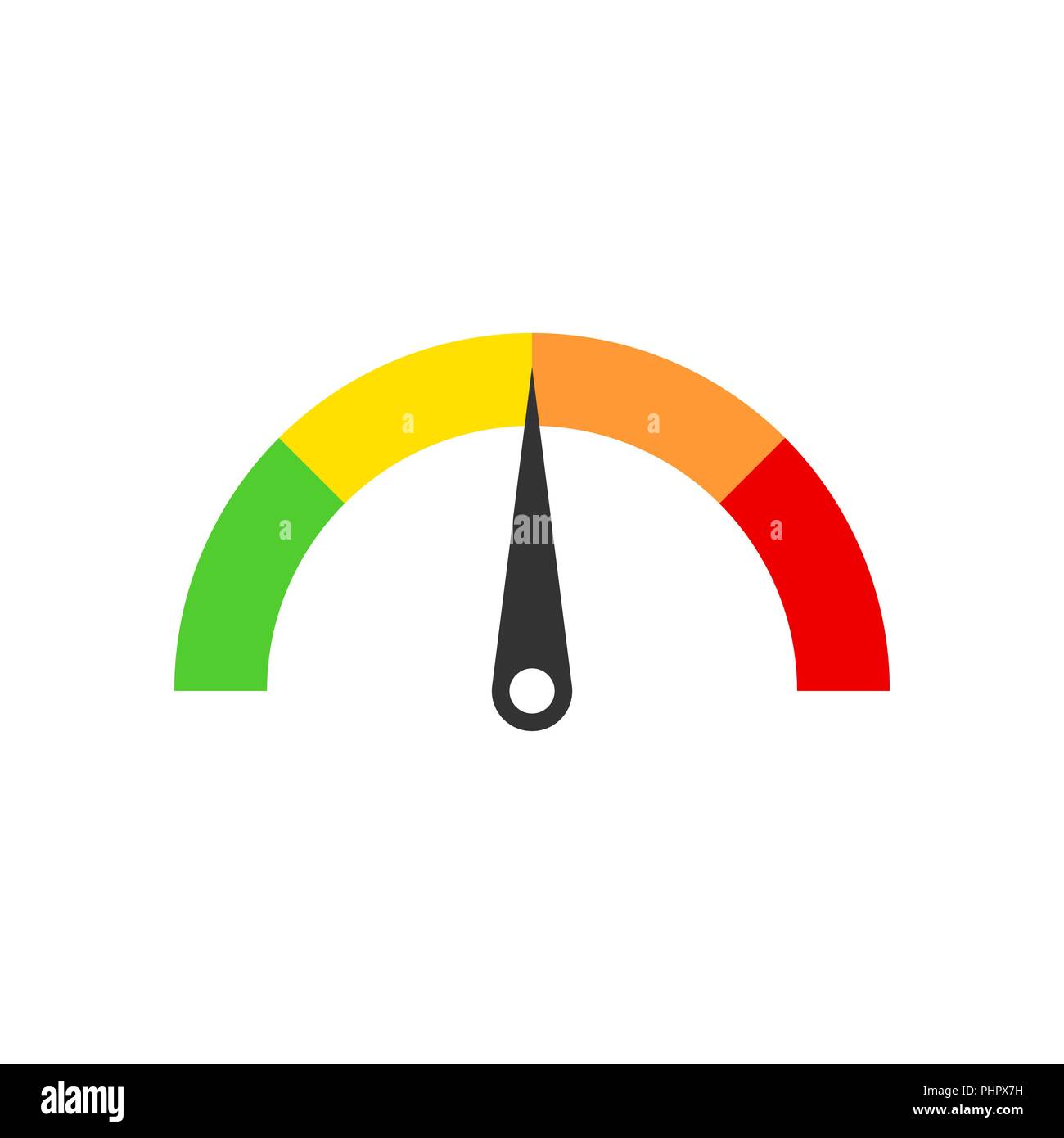 Meter dashboard icon in flat style. Credit score indicator level vector