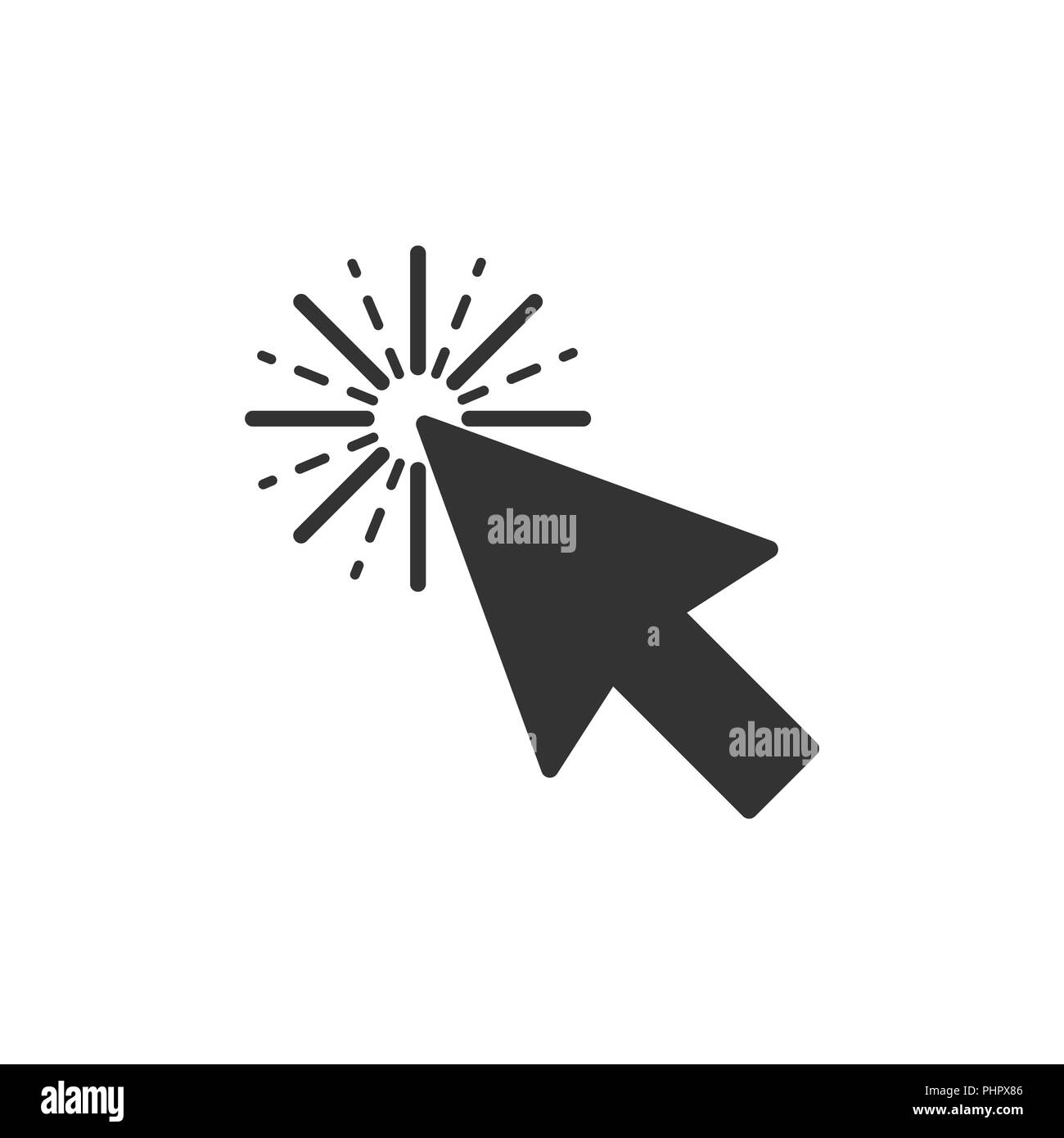 Computer mouse cursor icon in flat style. Arrow cursor vector