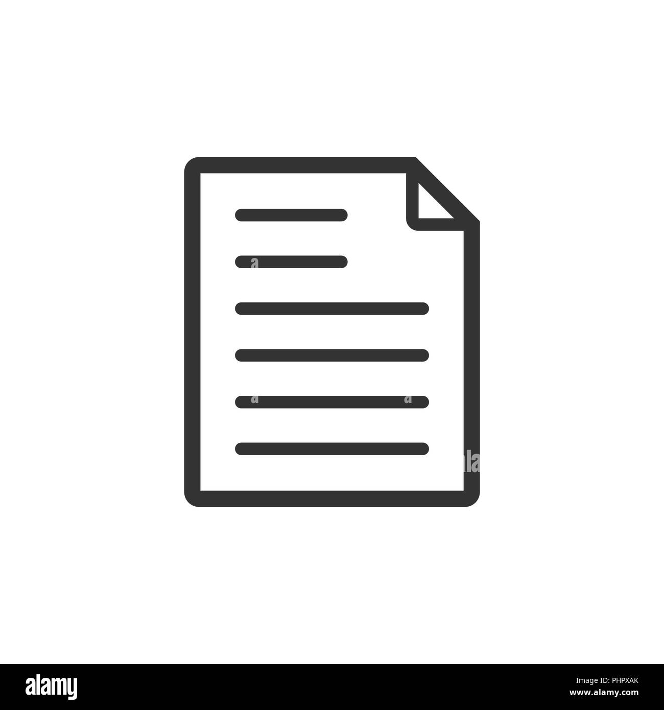 Document note icon in flat style. Paper sheet vector illustration on ...