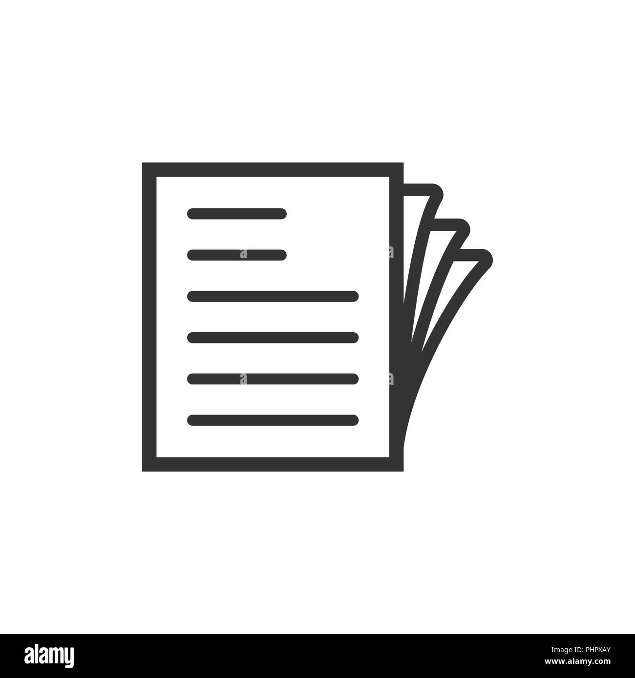 Document note icon in flat style. Paper sheet vector illustration on ...