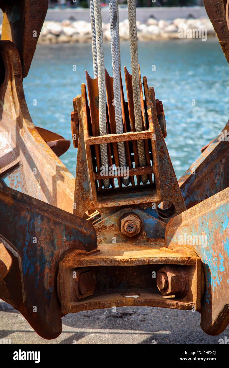 Excavator bucket, detail of a shovel Stock Photo Alamy