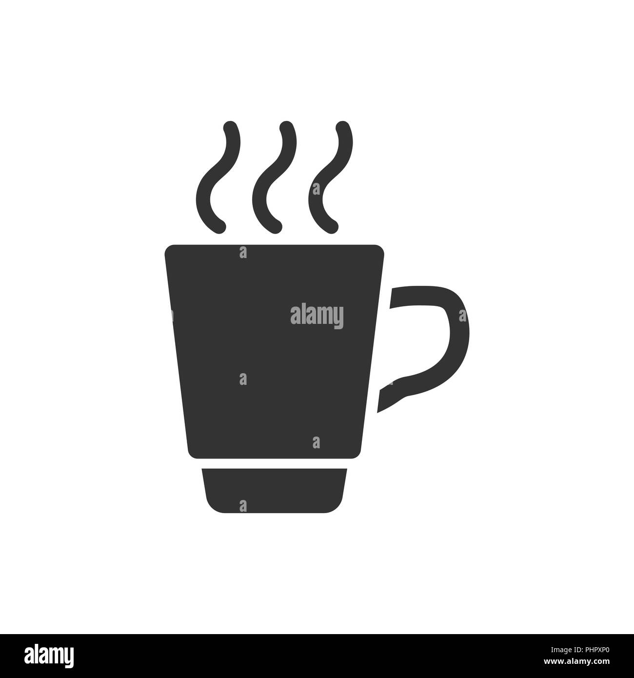 Coffee, tea cup icon in flat style. Coffee mug vector illustration on ...