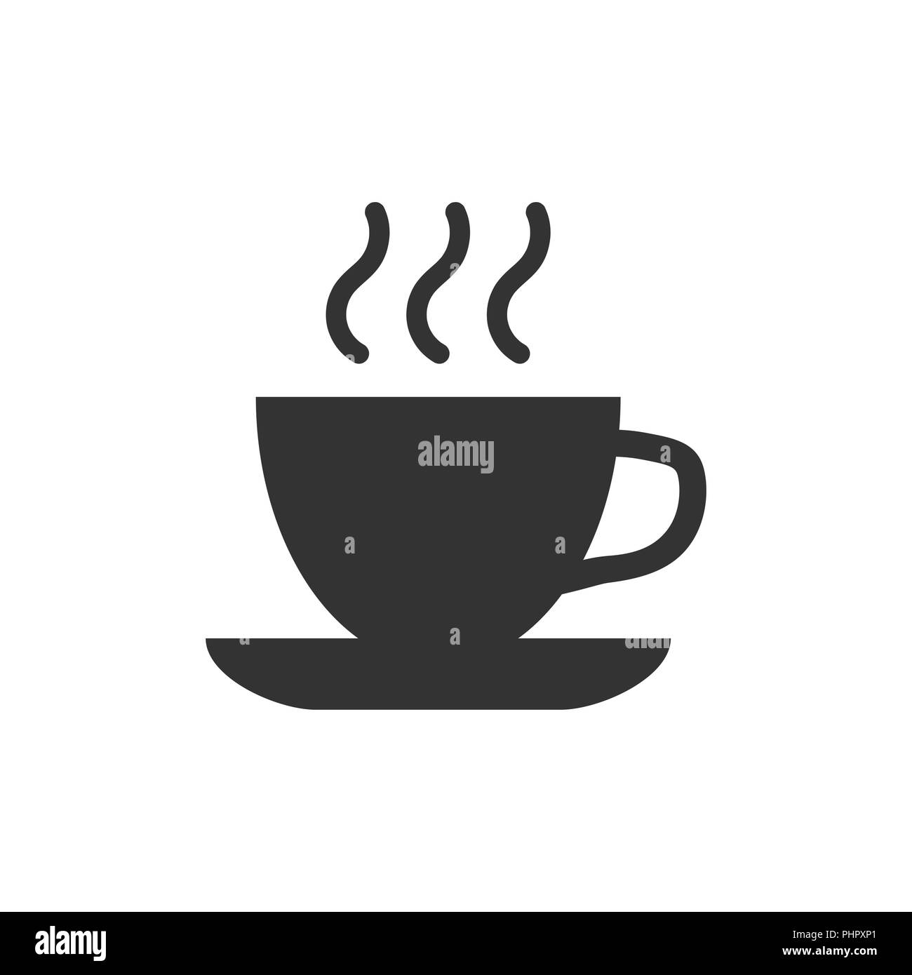 Coffee, tea cup icon in flat style. Coffee mug vector illustration on ...