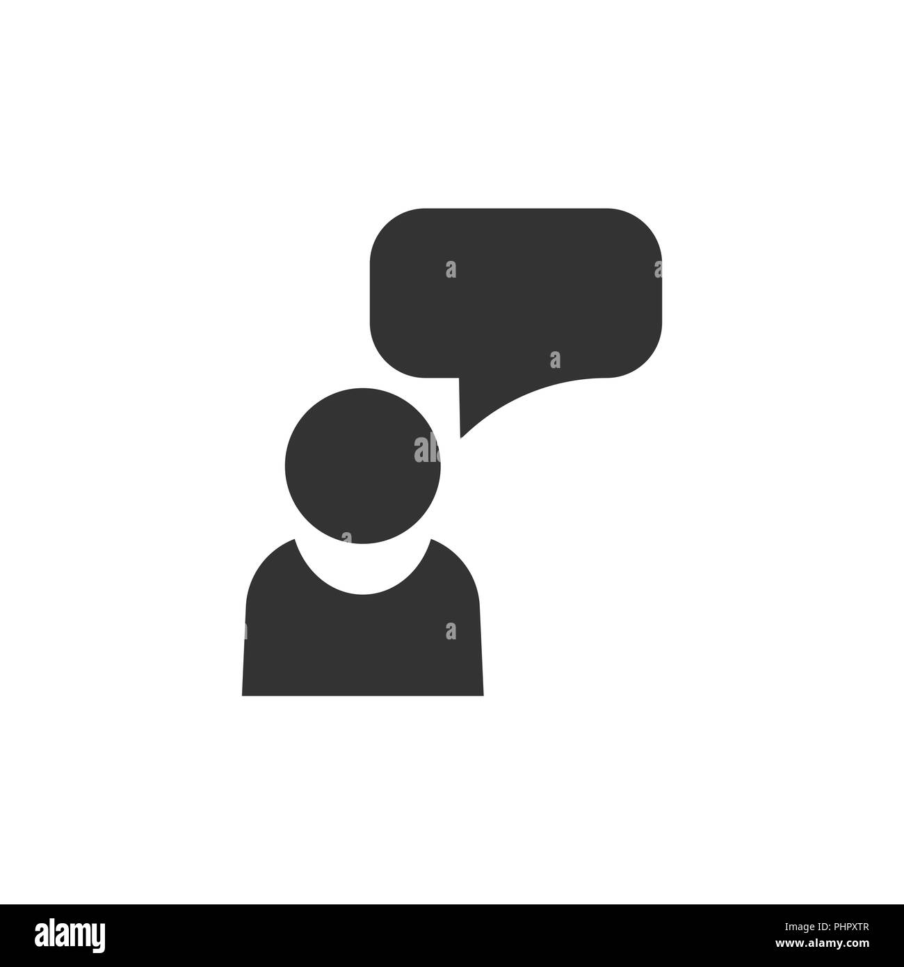 People with speech bubble icon in flat style. Business agreement vector ...