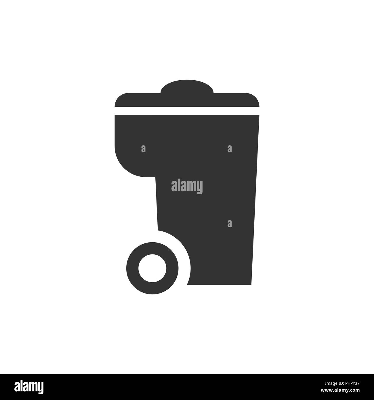 Trash bin garbage icon in flat style. Trash bucket vector illustration ...