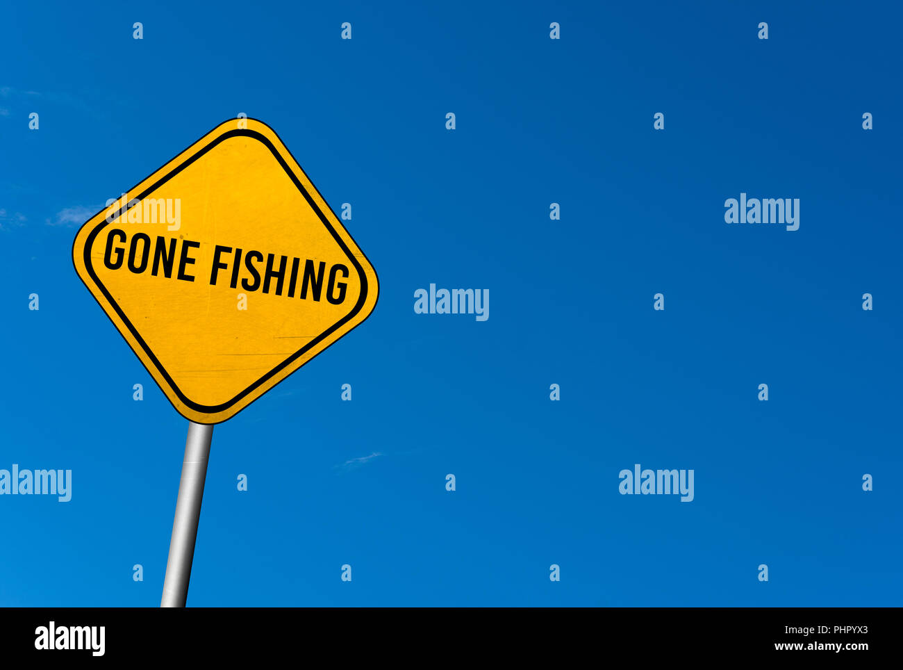 Gone fishing sign hi-res stock photography and images - Alamy