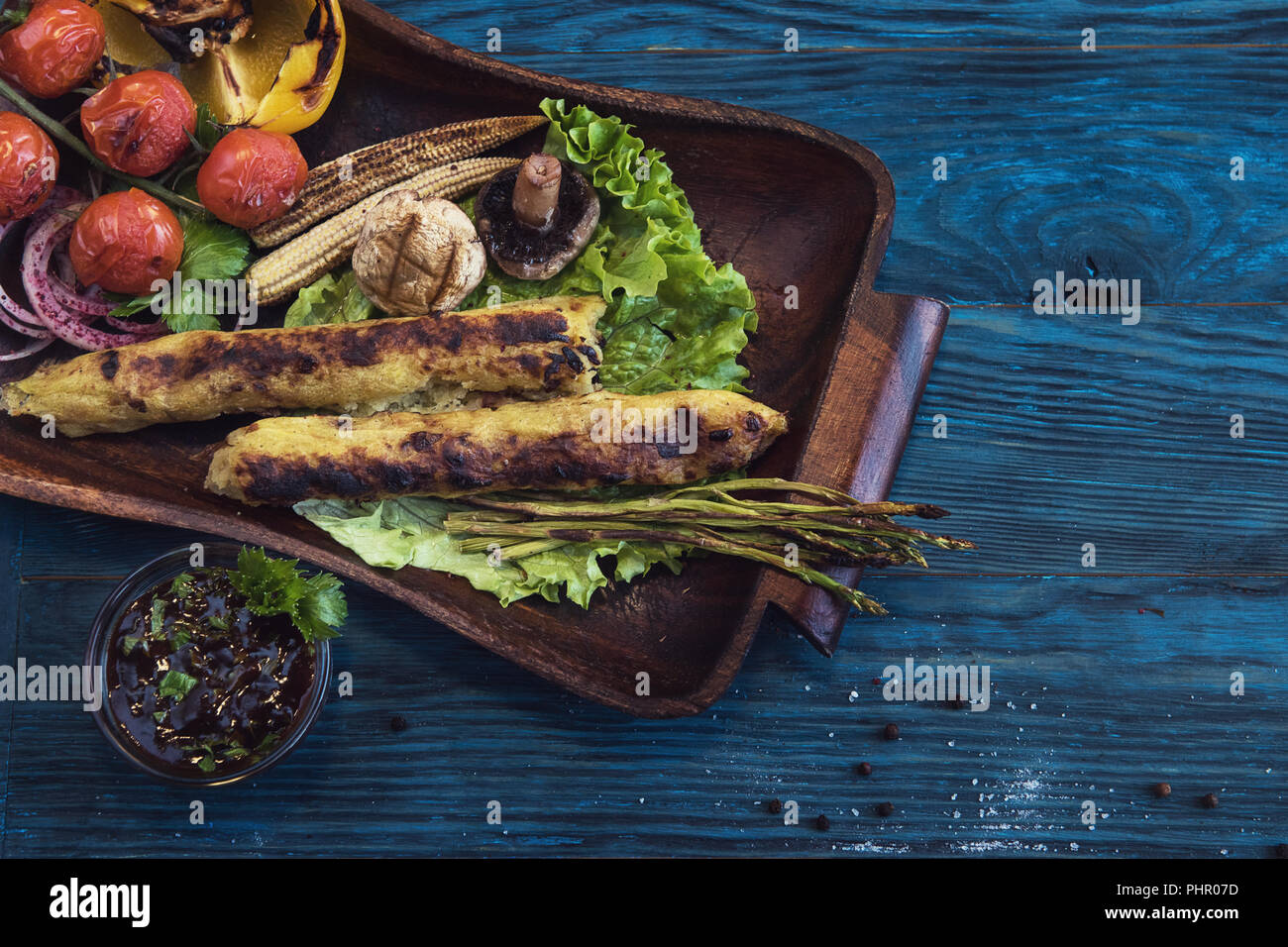 Grilled potato kebab Stock Photo Alamy