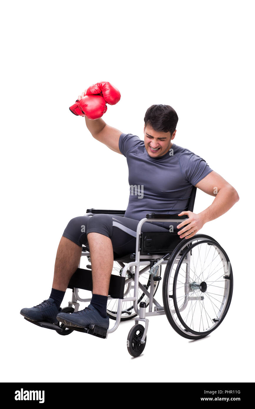 Wheelchair and boxing gloves Cut Out Stock Images & Pictures Alamy