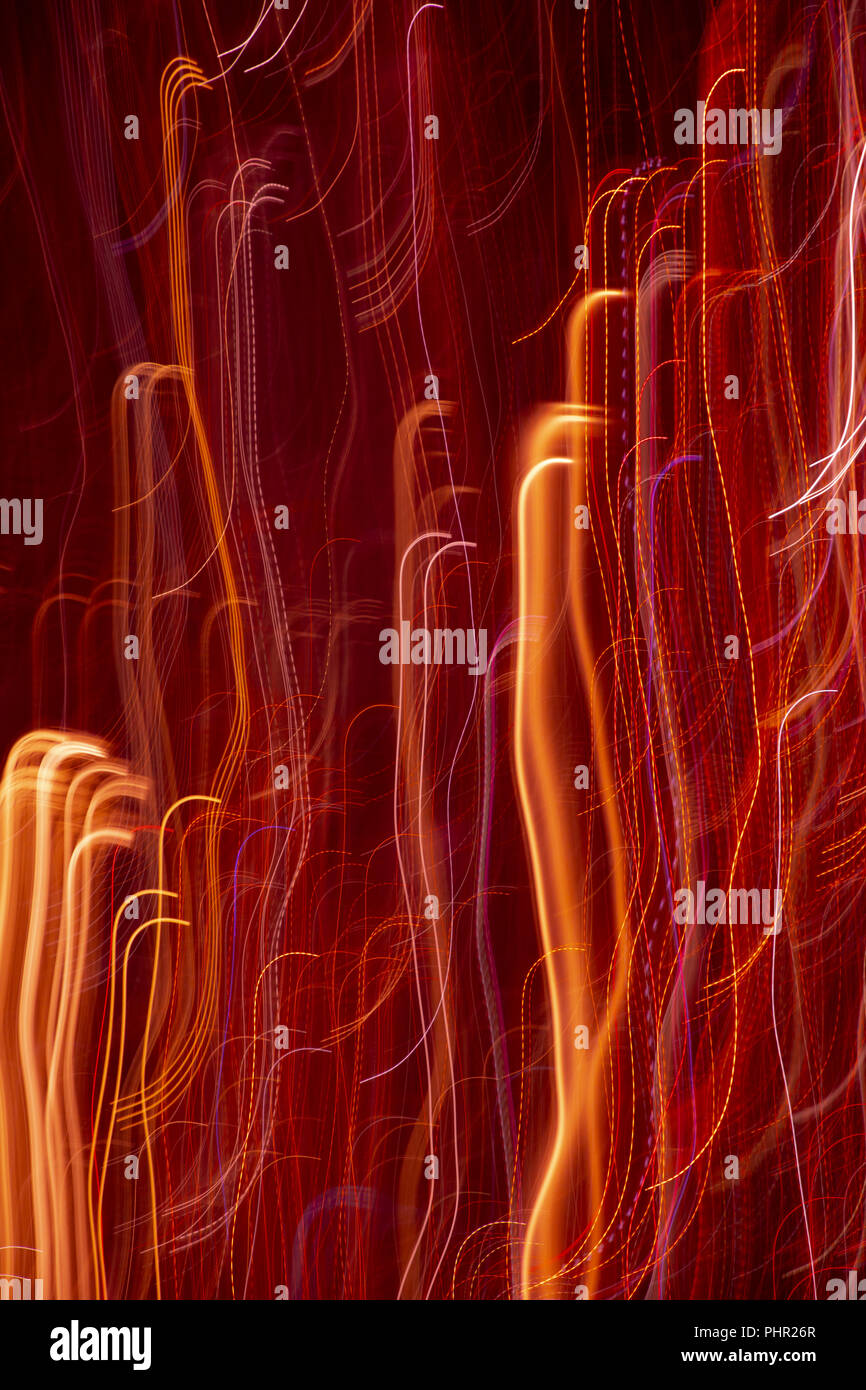 red moving lights background Stock Photo