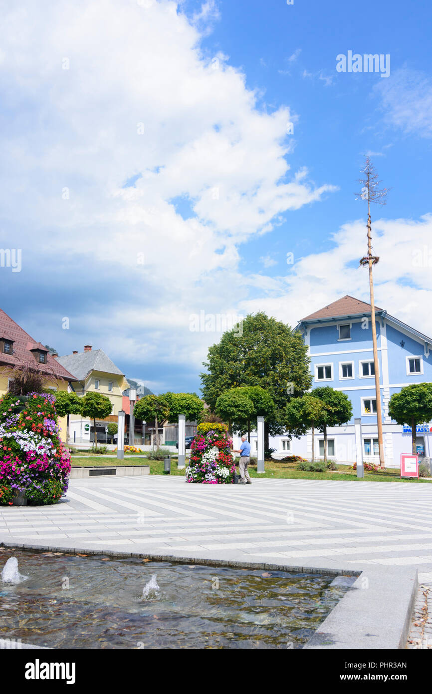 Stainach: square Hauptplatz, Schladming-Dachstein, Steiermark, Styria, Austria Stock Photo