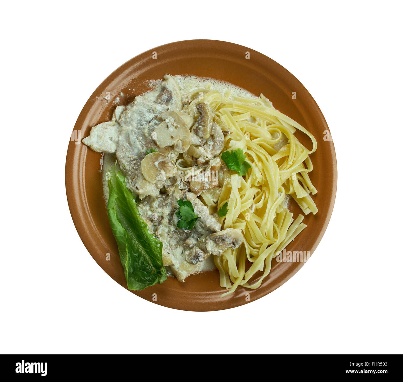 Tender Pork Marsala Stock Photo Alamy