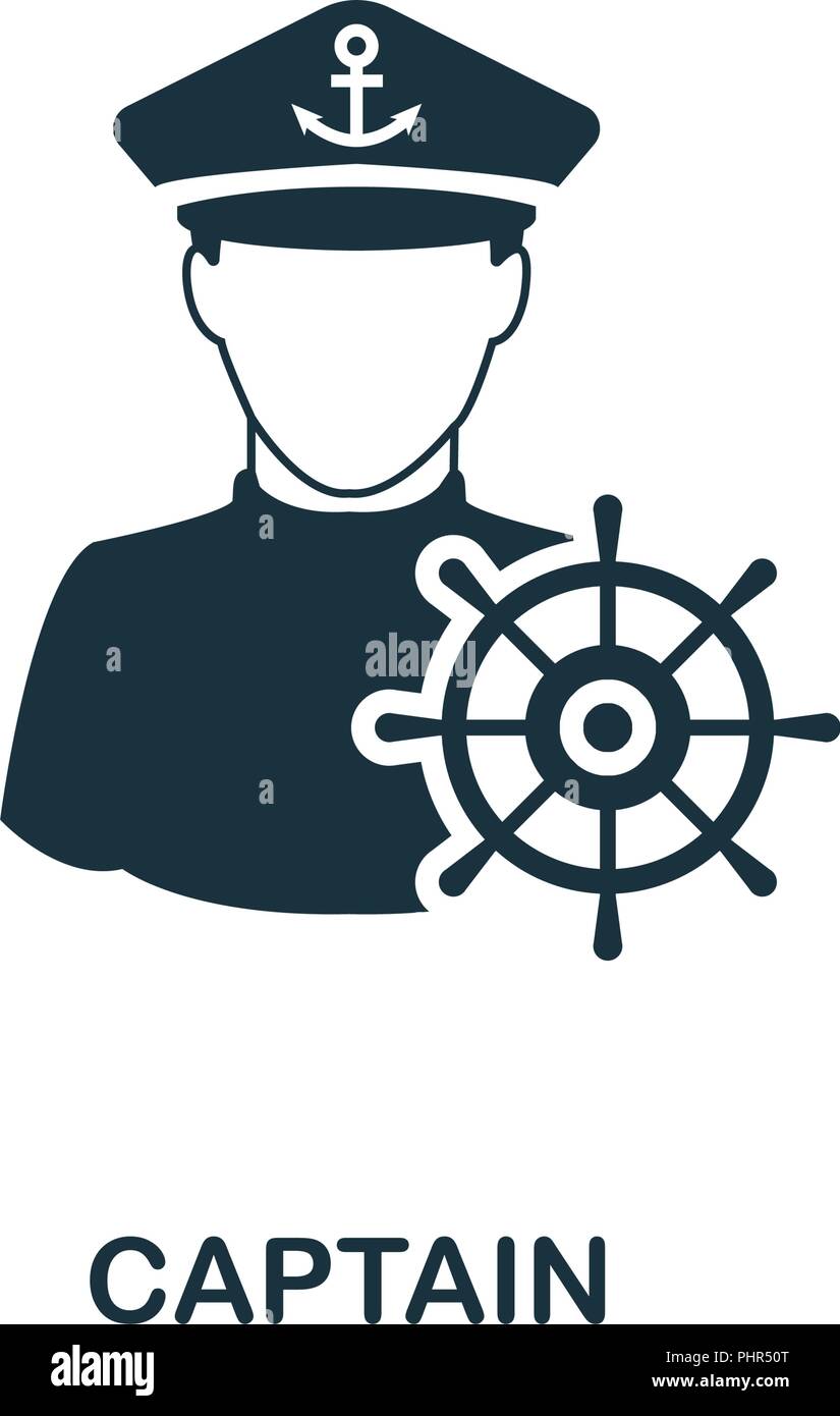 Captain icon. Monochrome style design from professions collection. UI.  Pixel perfect simple pictogram captain icon. Web design, apps, software,  print Stock Vector Image & Art - Alamy
