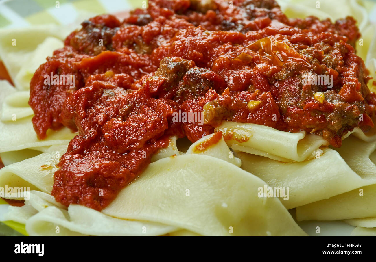 Italian Braised Pork Shoulder Ragu Stock Photo Alamy