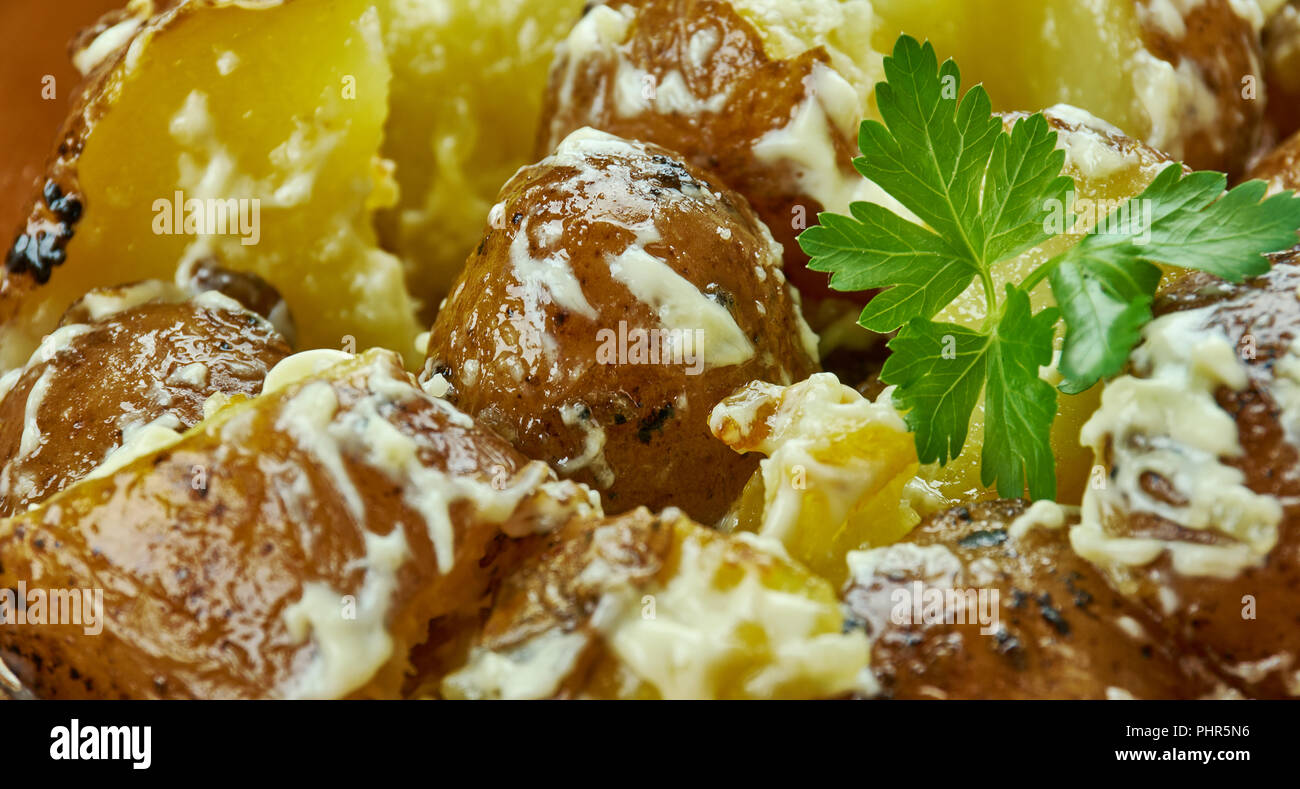 Spanish Roasted Potato Salad Stock Photo Alamy