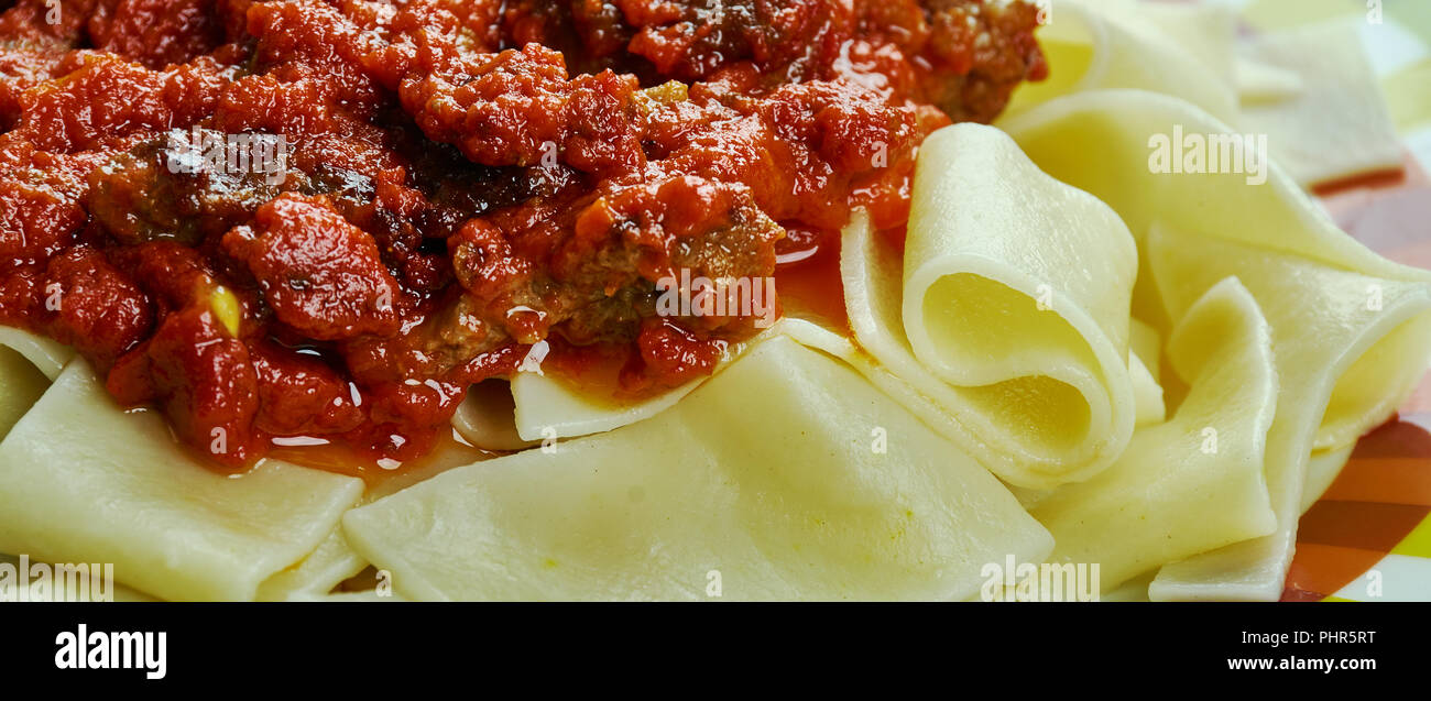 Italian Braised Pork Shoulder Ragu Stock Photo Alamy