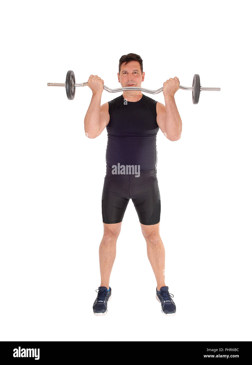 Standing best sale barbell lift