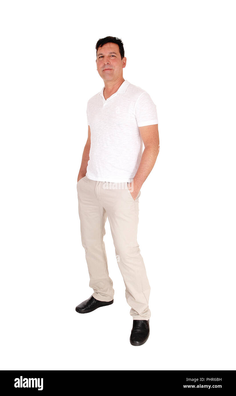 Man standing relaxed in casual clothing Stock Photo