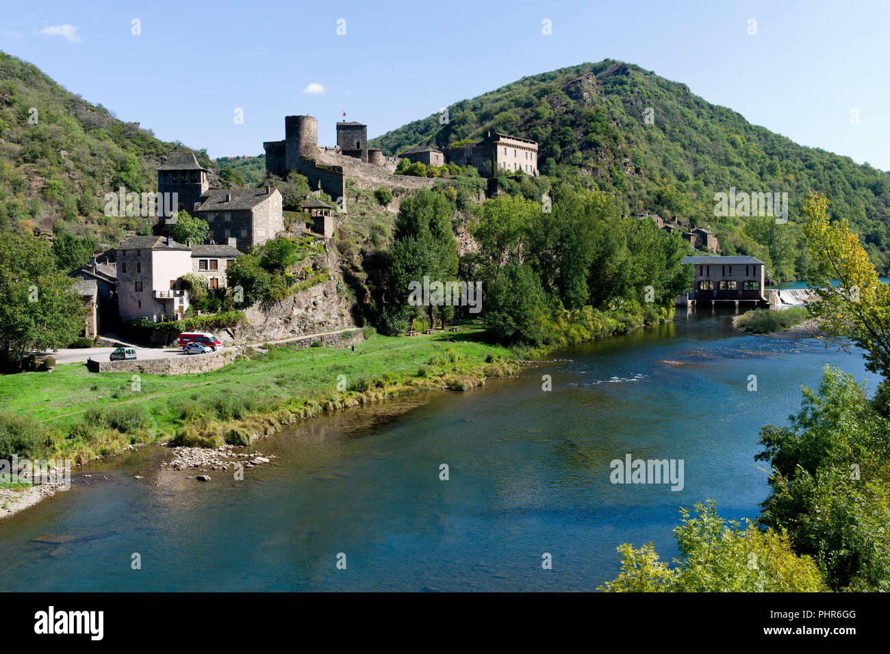 The mediaeval village of Brousse-le-Château, Aveyron, Occitanie, France, Europe  in the autumn Stock Photo