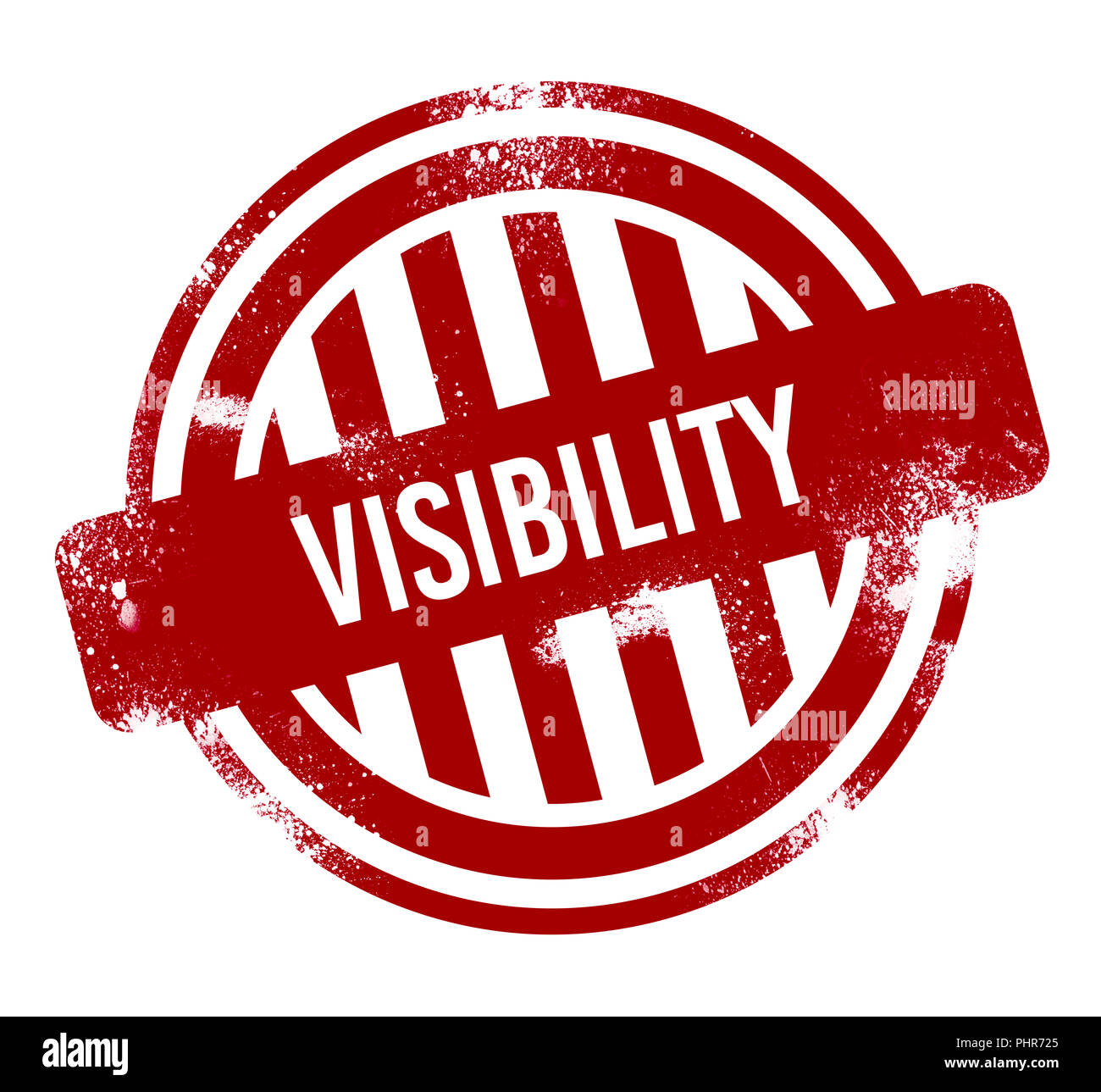 Visibility red grunge button, stamp Stock Photo Alamy