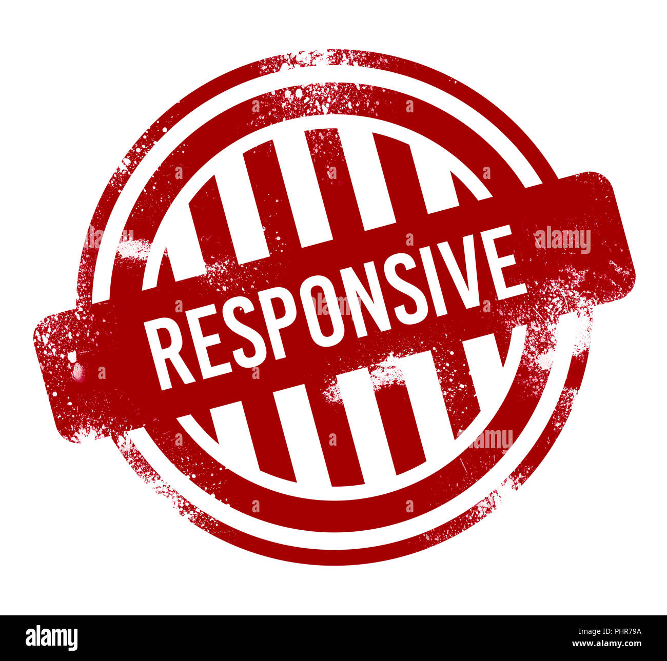 Responsive - red grunge button, stamp Stock Photo