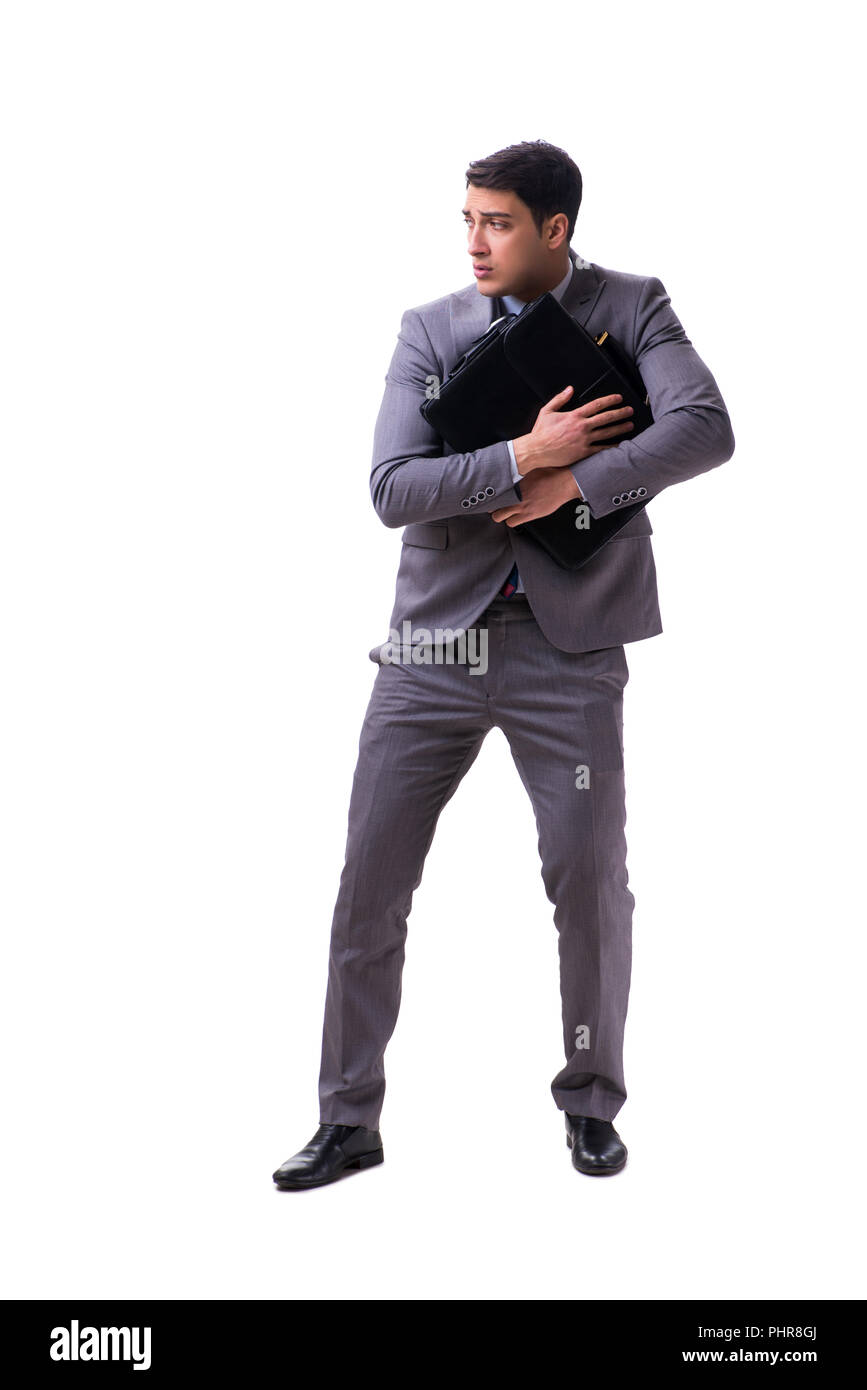 Businessman isolated on white background Stock Photo - Alamy