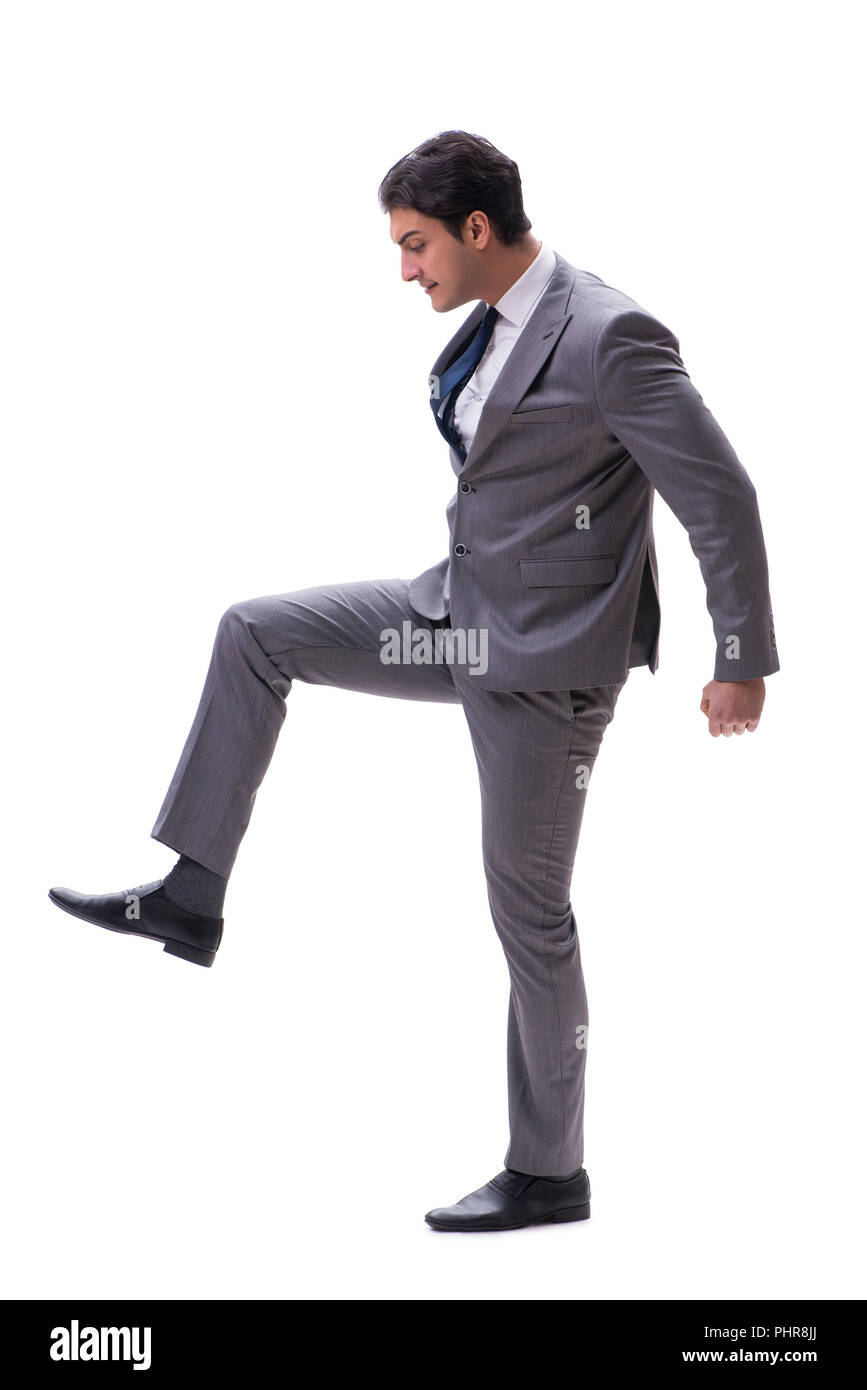 Businessman isolated on the white background Stock Photo - Alamy
