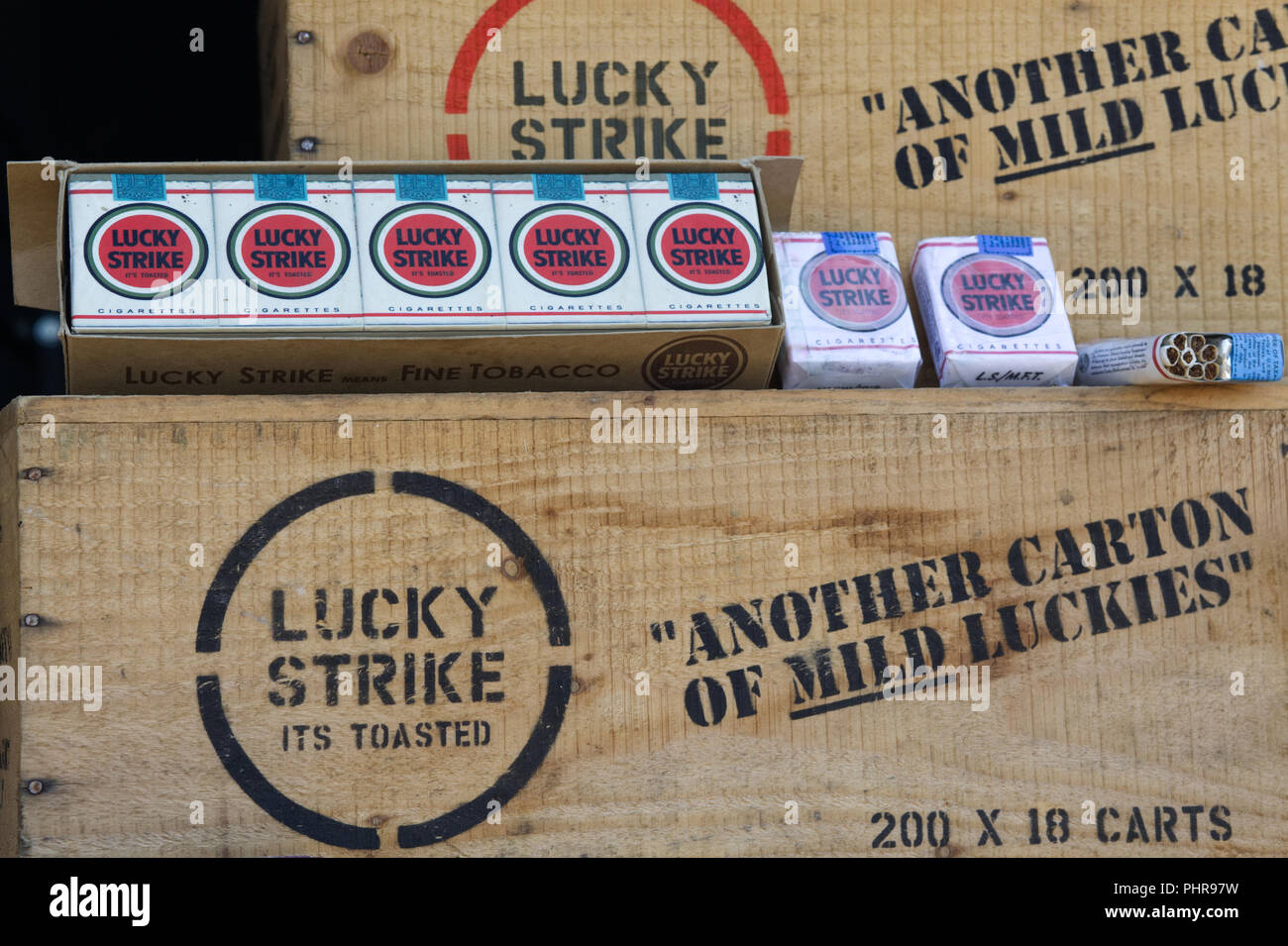 Lucky strike cigarettes Stock Photo