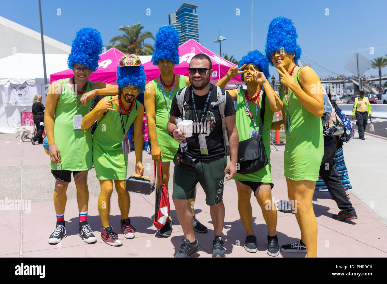 Marge Simpson group cosplay at San Diego Comic Con 2018 Stock Photo