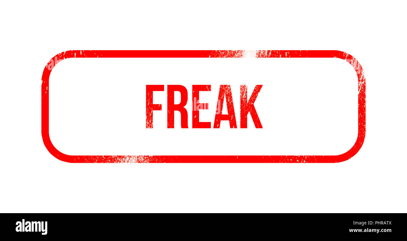 freak - red grunge rubber, stamp Stock Photo