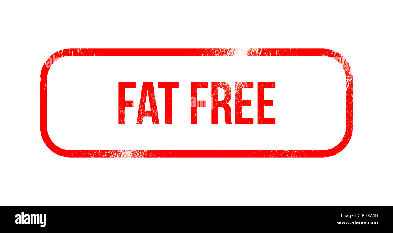 fat free - red grunge rubber, stamp Stock Photo