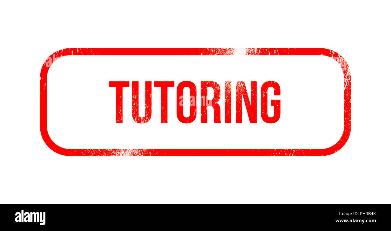 tutoring - red grunge rubber, stamp Stock Photo - Alamy