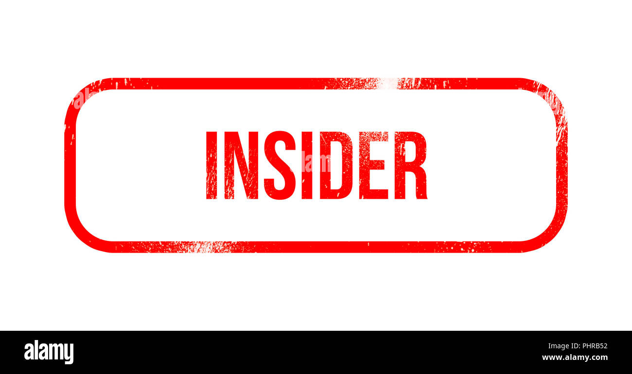 insider - red grunge rubber, stamp Stock Photo