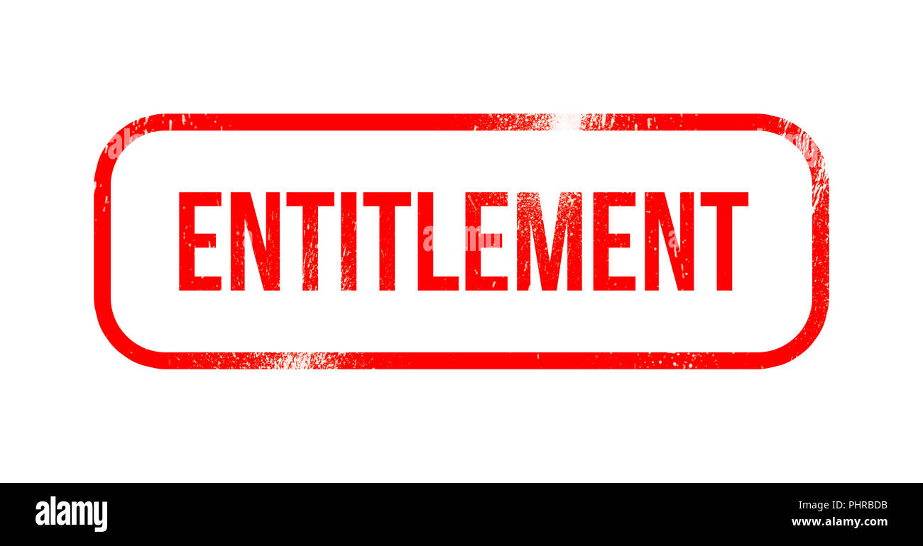 Entitlement - red grunge rubber, stamp Stock Photo