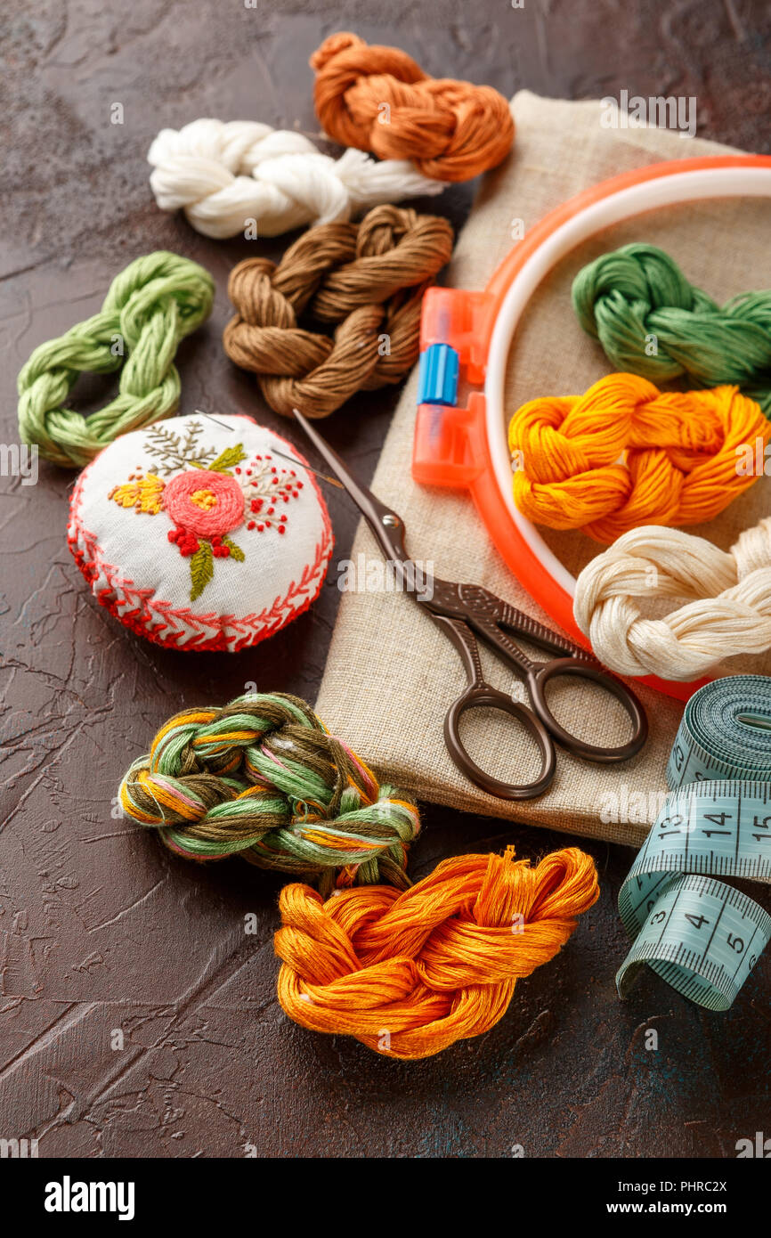 Set for embroidery Stock Photo