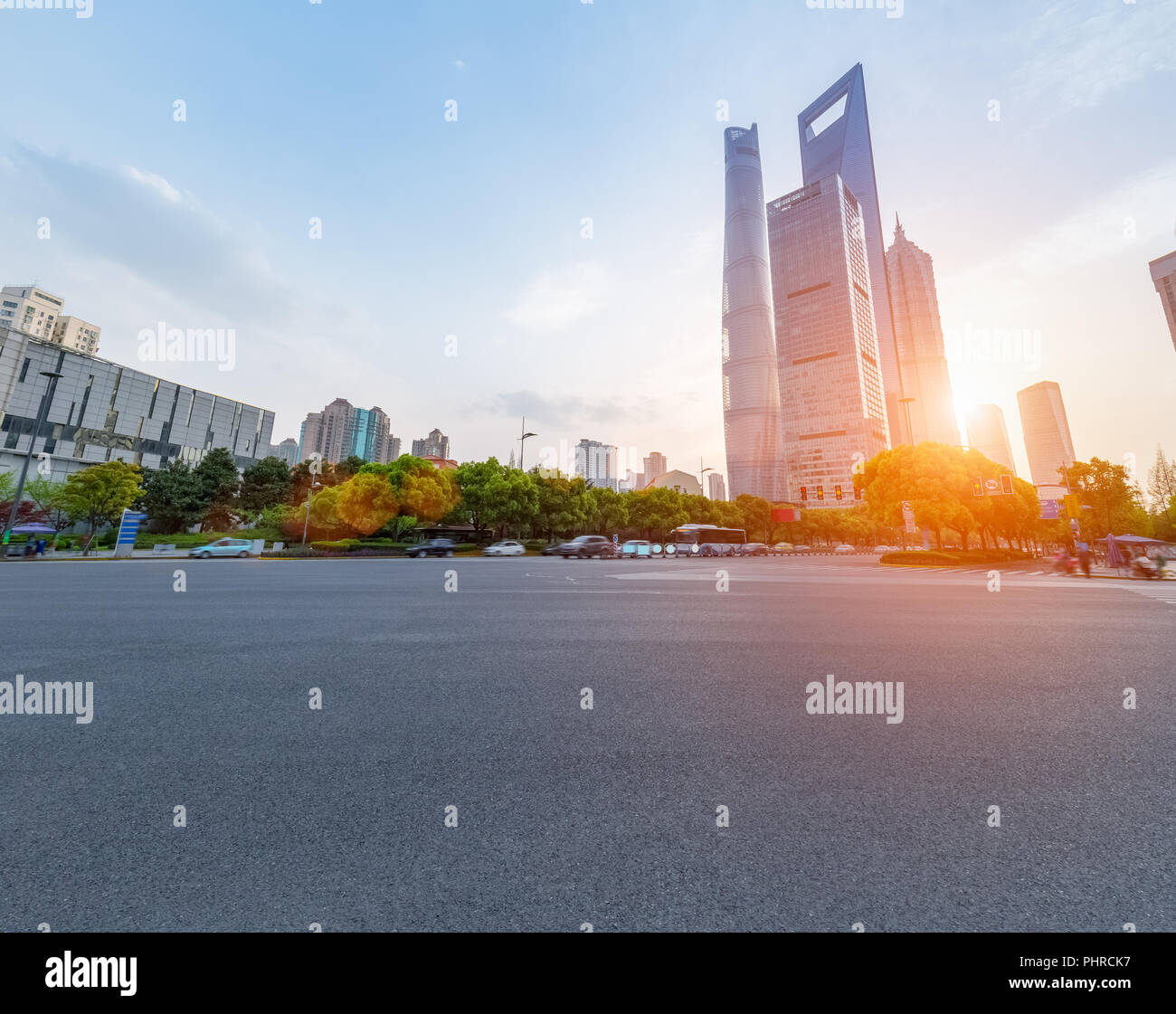 asphalt pavement in shanghai Stock Photo