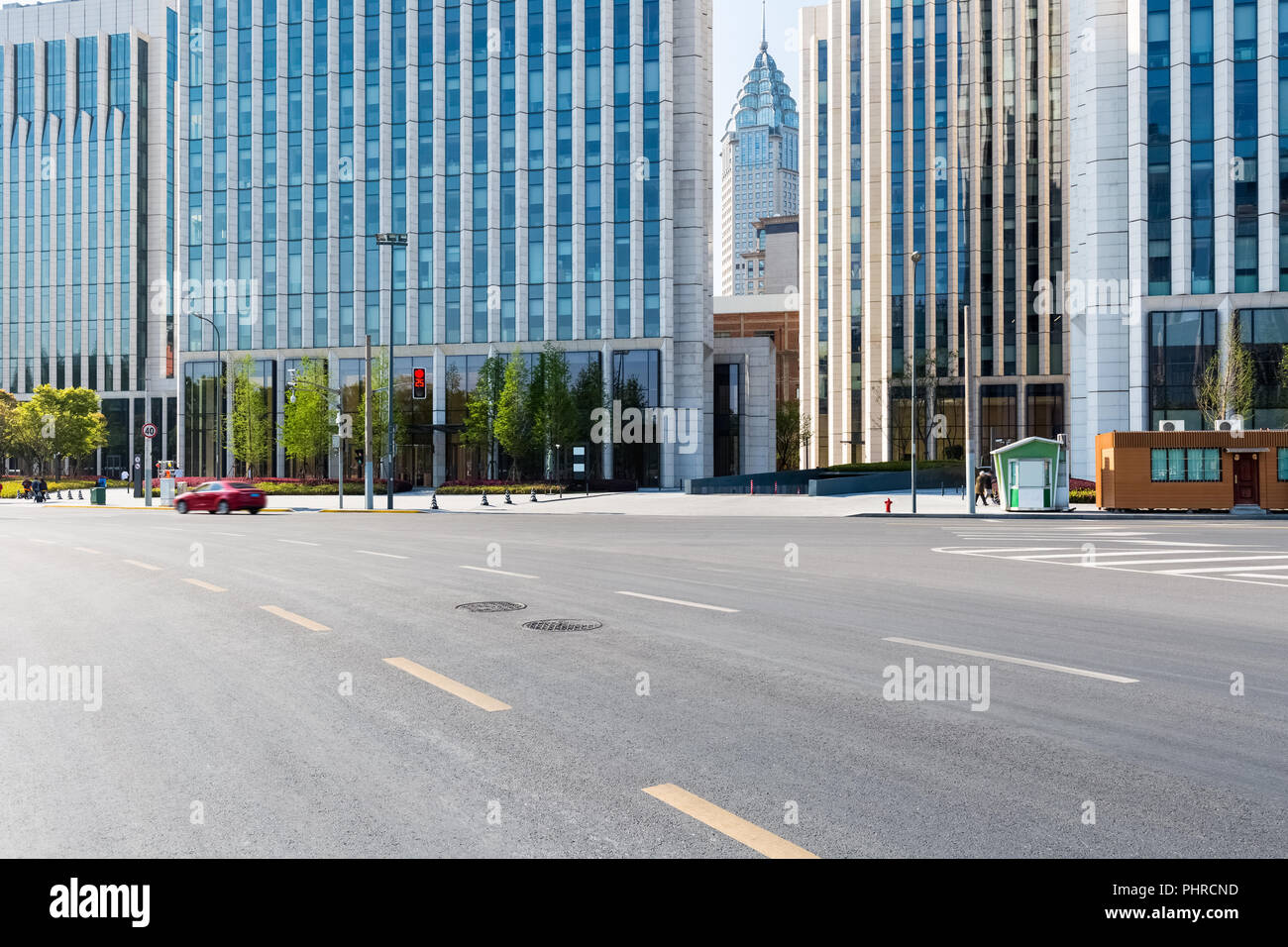 city road with modern building Stock Photo