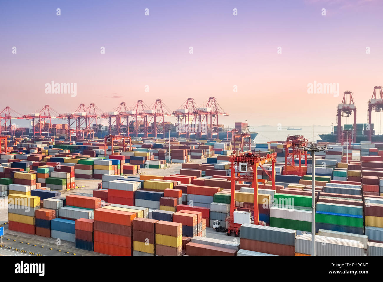 container yard and port Stock Photo