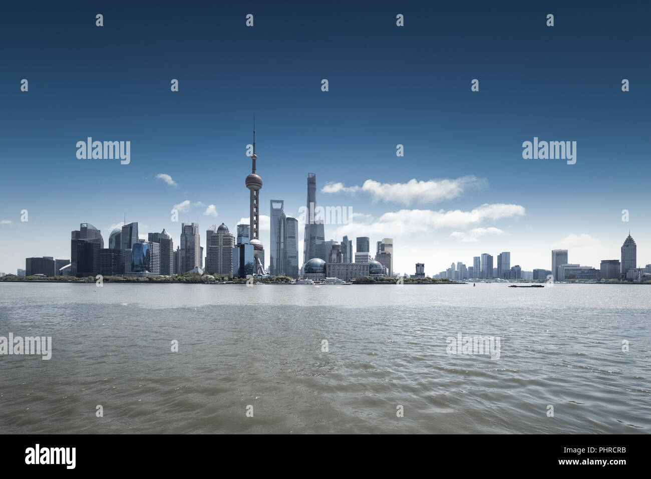 shanghai skyline and huangpu river Stock Photo