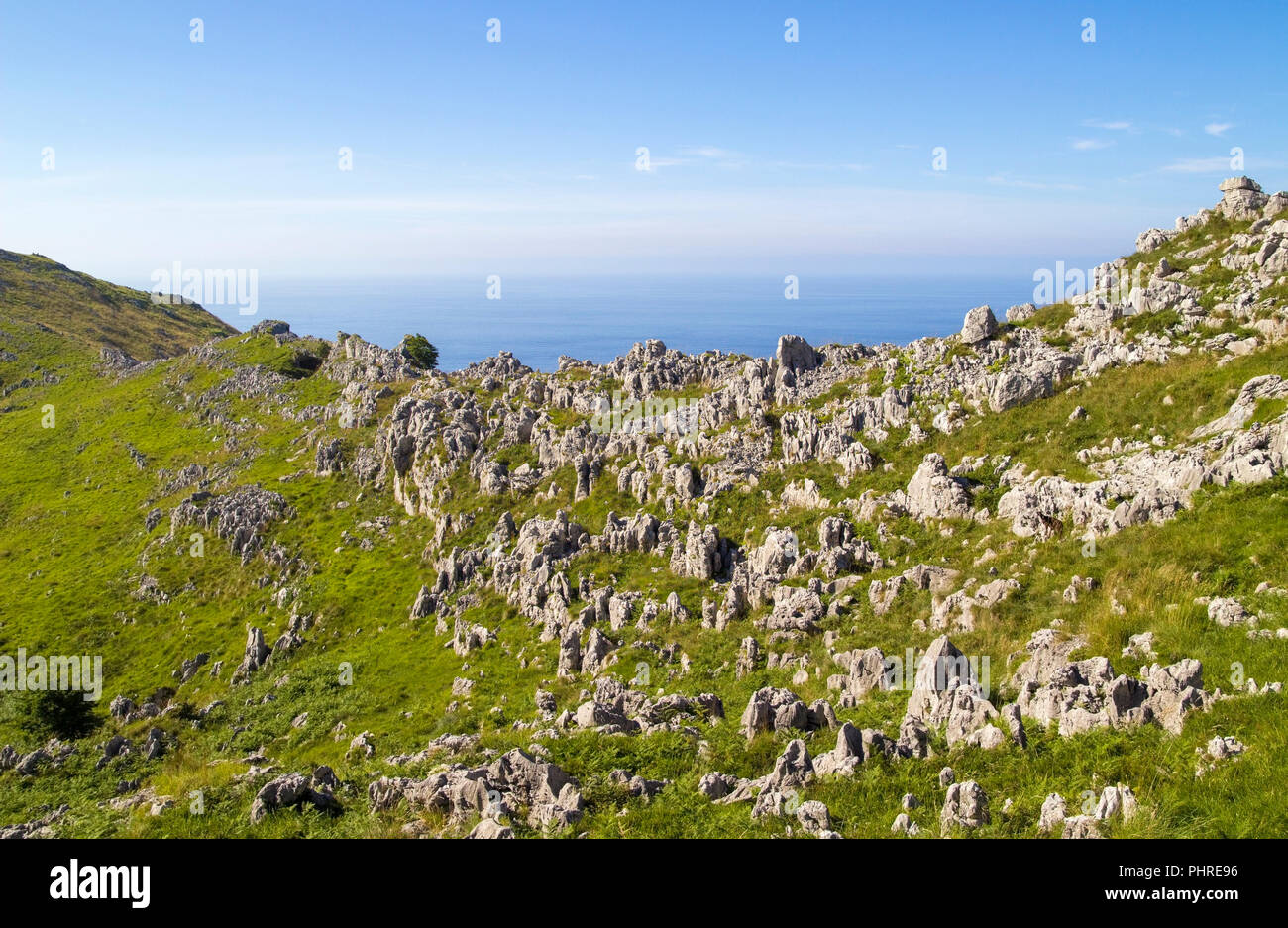 Cantabria, Liendo municipality, Karst rock formations Stock Photo