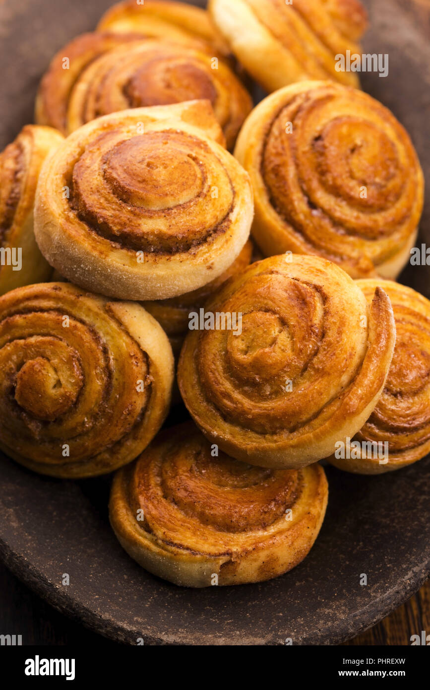 Yeast rolls with cinnamon Stock Photo Alamy