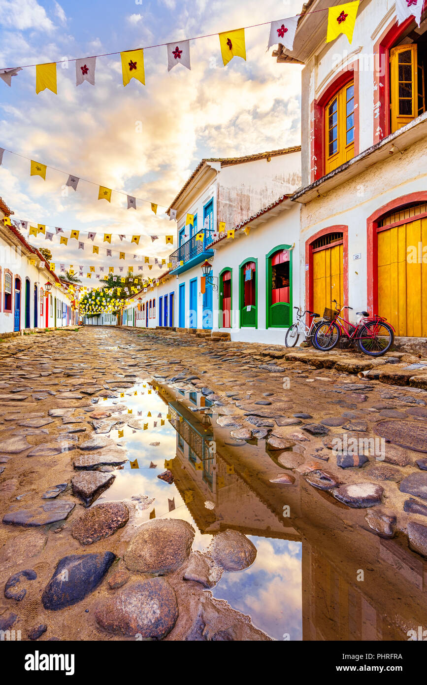 Paraty is one of the first cities in Brazil where the portuguese left their finger prints in the archtecture of the city. In Paraty, you can relive th Stock Photo