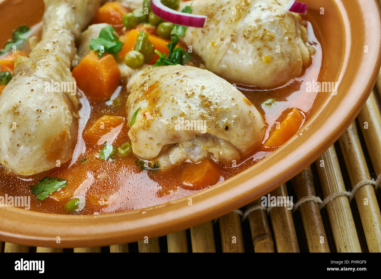 Braised Chicken Thighs Stock Photo Alamy