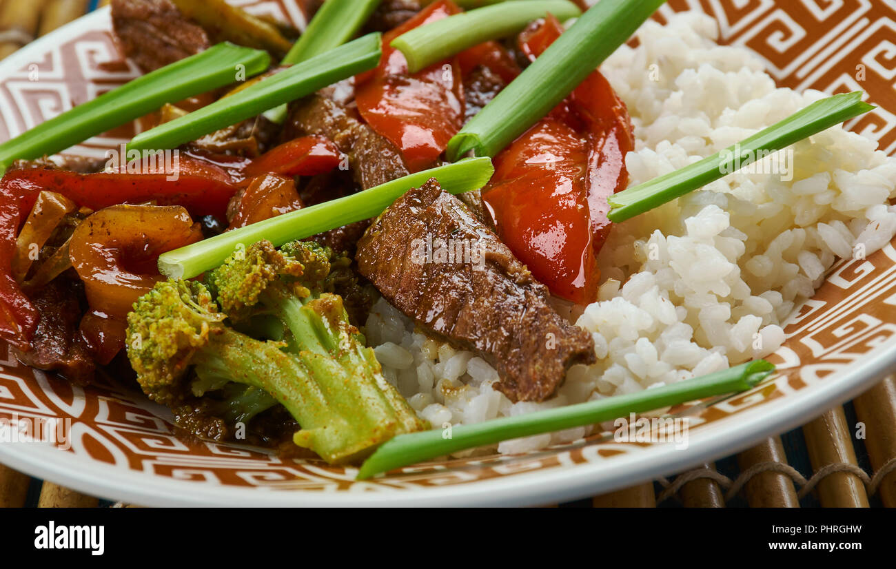 Beef chilli flash fry Stock Photo - Alamy