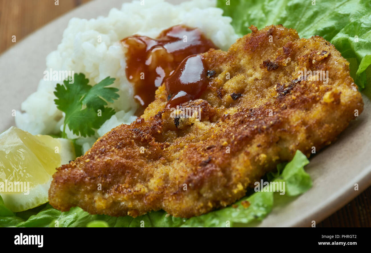 Breaded Beef Steak Stock Photo - Alamy
